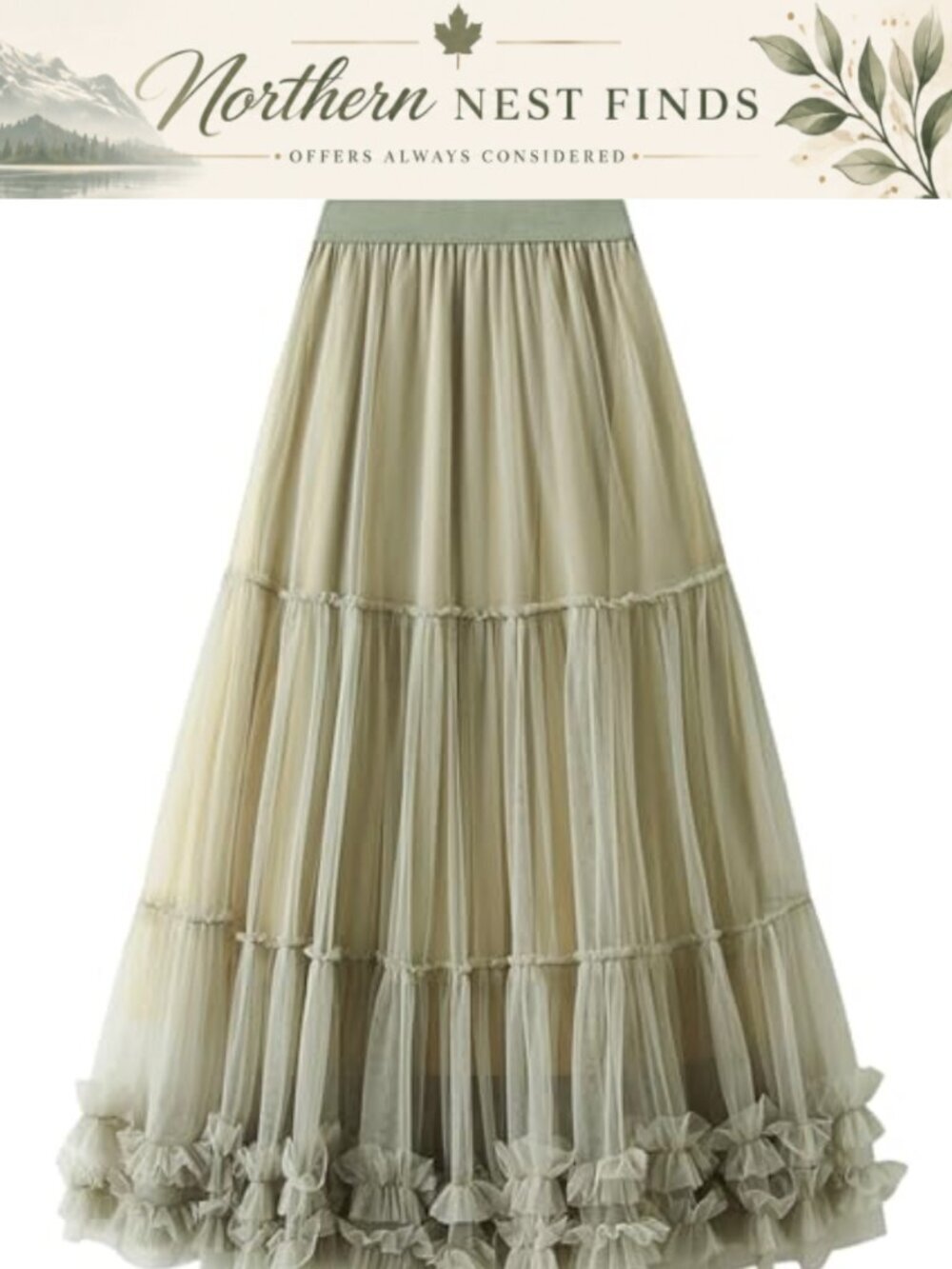 Women's Long Tulle Maxi Skirt High Waisted A-Line Flowy Fairy Skirt